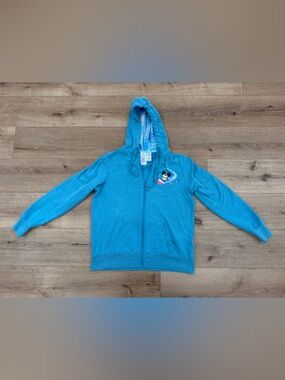 Disney Teal Joey Chou Zip Hoodie with Firework Print Hood Lining